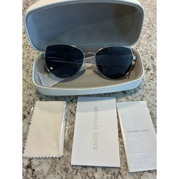 Michael Kors Sunglasses MK1162 LANIKAI Cat Eye Metal Silver Frame New - Picture 2 of 5